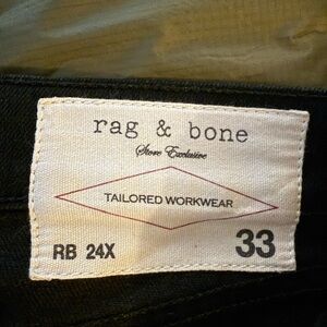 Rag & Bone Black Tailored Workwear Slim skinny Jeans